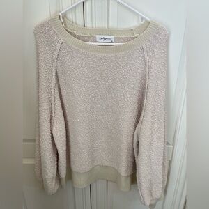 Carly Jean Los Angeles Neutral Textured Knit Pullover Sweater Size M/L